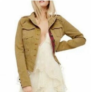 Free People Olive Green Military Jacket